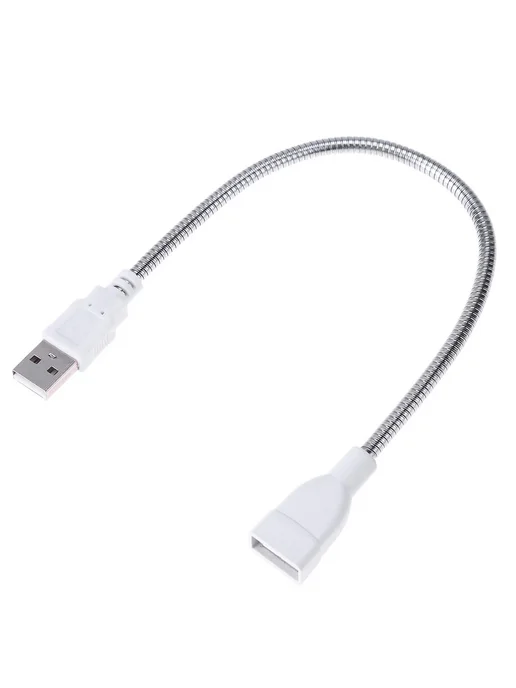 Кабель расширительный USB с LED и металлическим гофром, male, вариант, фото 2