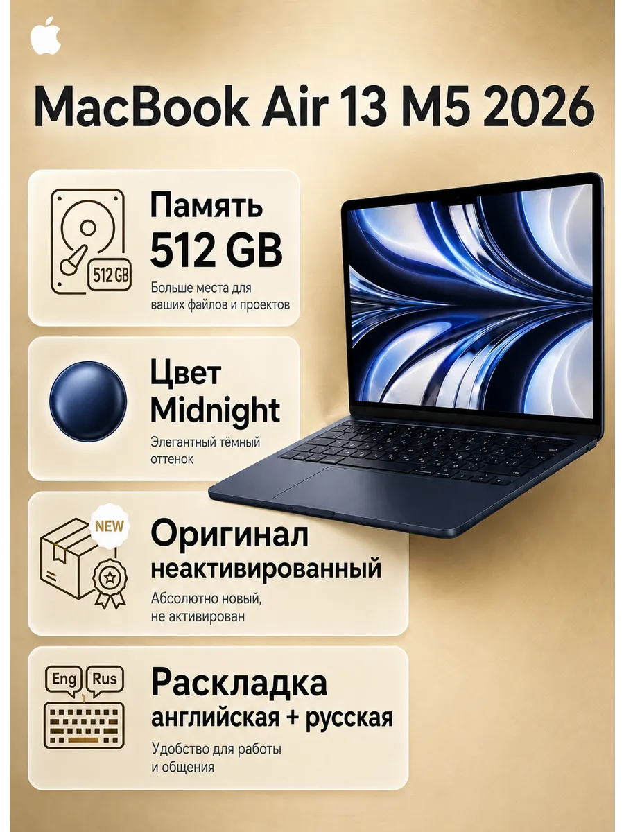 MacBook Air 13 М5 16/512 Midnight