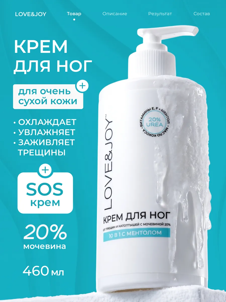 Крем для ног стоп и пяток с мочевиной 20% и ментолом