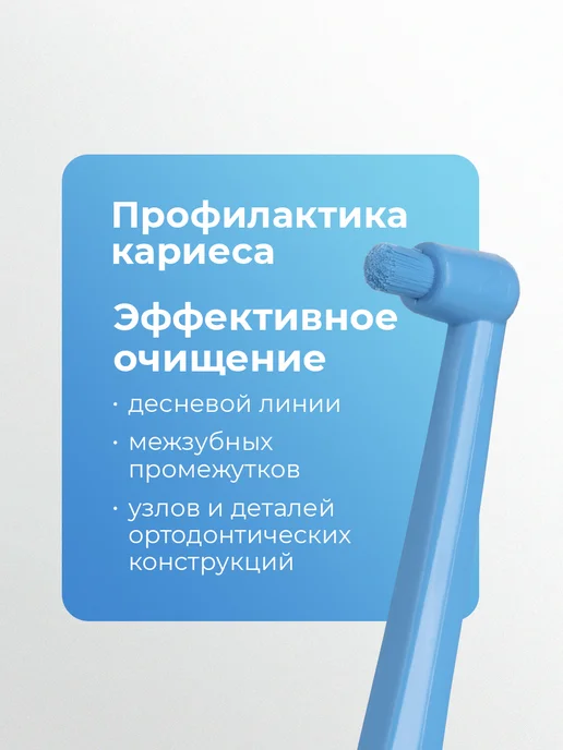 Revyline Монопучковая зубная щетка SM1000 Interspace, голубая, голубой, фото 2