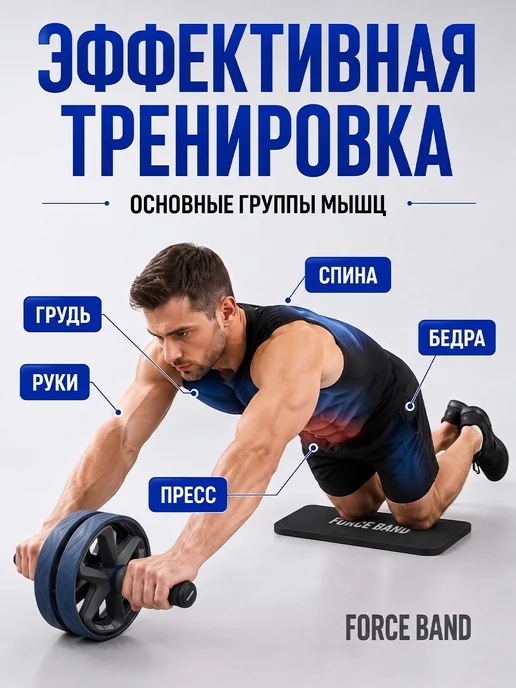 FORCE BAND Ролик для пресса двойной с ковриком нагрузка до 450 кг, 450 кг, фото 4