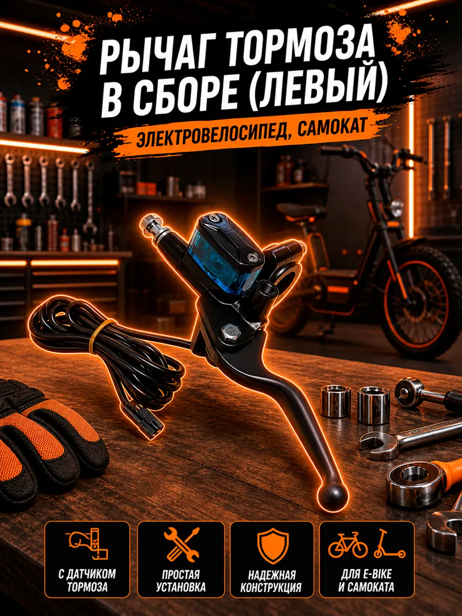 Рычаг тормозной системы электровелосипеда, левый