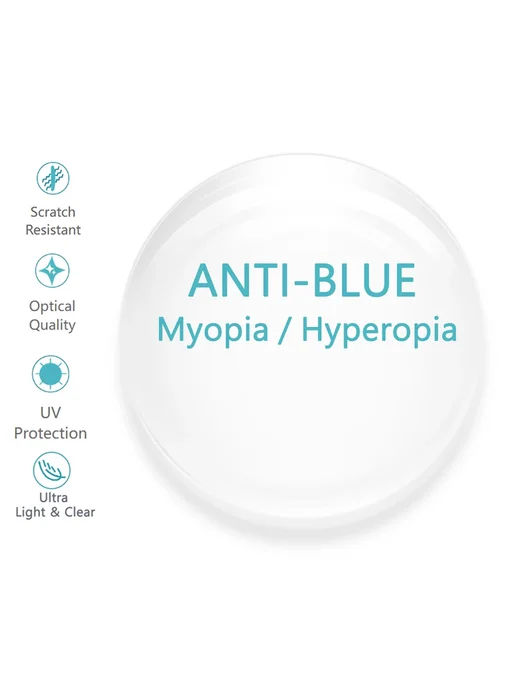 CCspace Анти-Blue линзы 1.61, Синий, Myopia Hyperopia, синий