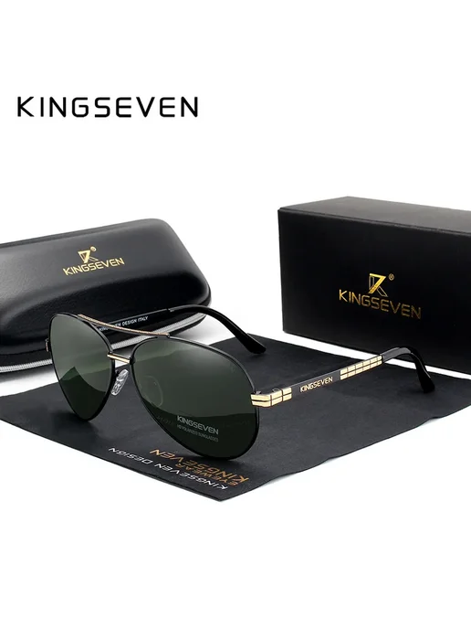 KingSeven мужские солнцезащитные очки, Black Gray, зеленый
