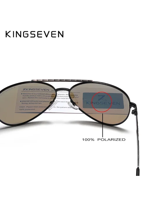 KingSeven мужские солнцезащитные очки, Black Gray, зеленый, фото 5