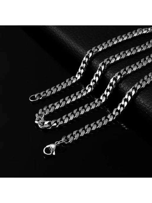USENSET Кубинская цепочка из нержавеющей стали, Silver, 60CM, серебристый, фото 3