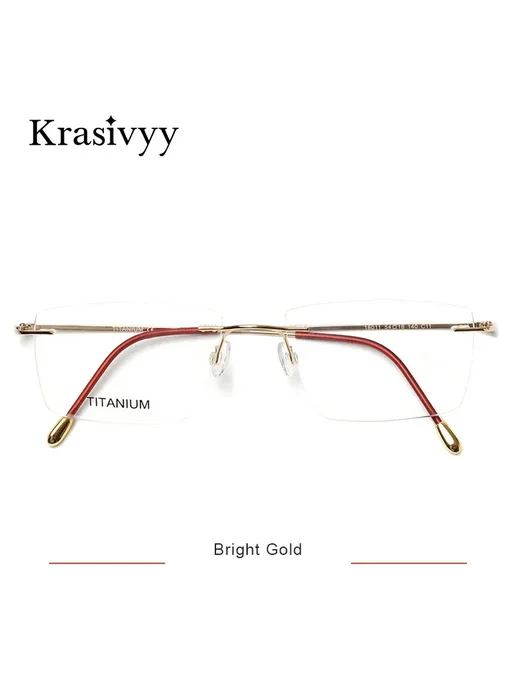 Krasivyy Очки без оправы титан, Bright Gold, золотой