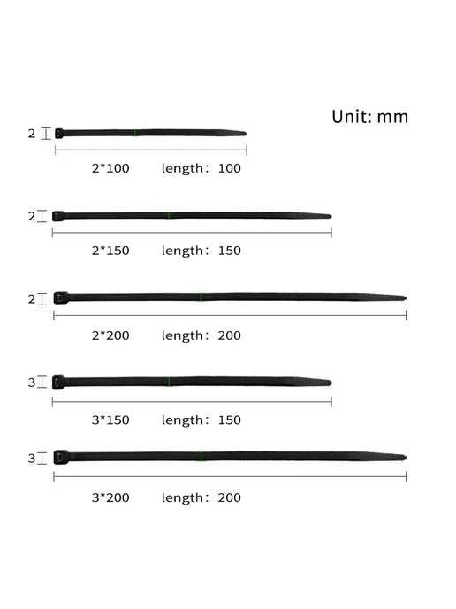 Кабельные стяжки черные 100 шт, 100 мм, 1.8 мм, 100 шт, фото 7