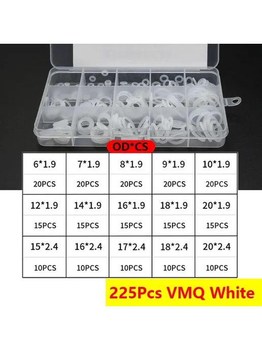 Нет бренда Набор уплотнительных колец NBR 225pcs, черный, 175 шт, фото 4