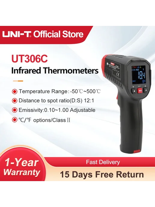 uni-t Infrared Thermometer UT306C, Infrared Thermometer, фото 2