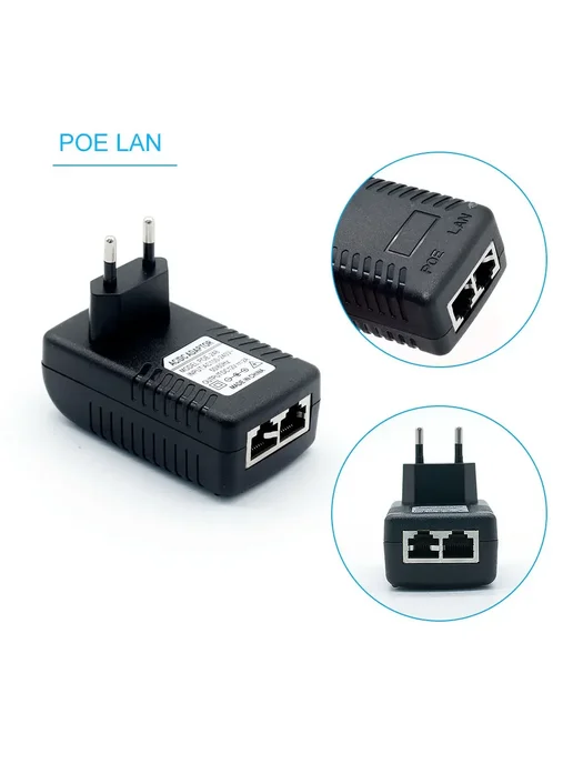 Нет бренда POE-инжектор Ethernet 220В 48В 12В 24Вт, кабель 12V2A EU, 48В 12В 24V1A EU, фото 5