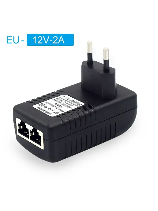 Нет бренда POE-инжектор Ethernet 220В 48В 12В 24Вт, кабель 12V2A EU, 48V0.5A EU, фото 2