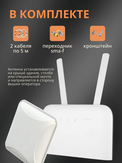 Антэкс / Antex Комплект для интернета на дачу с роутером и антенной, бежевый, фото 5