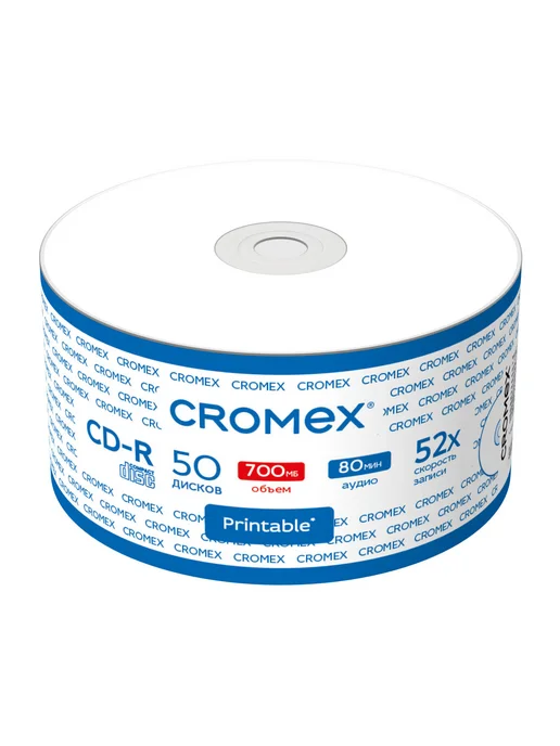 CROMEX CD диски для записи музыки аудио фото видео набор CD-R 50 шт, 50 шт, фото 2