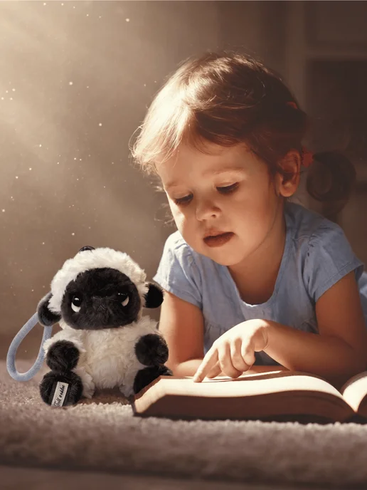 Fikke символ 2027 года Мягкая игрушка-брелок барашек антистресс, черный, фото 4