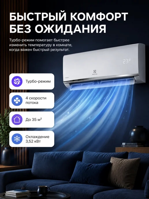 Electrolux Сплит система кондиционер 12 Smartline EACS-12HSM N8_V2, белый, фото 7