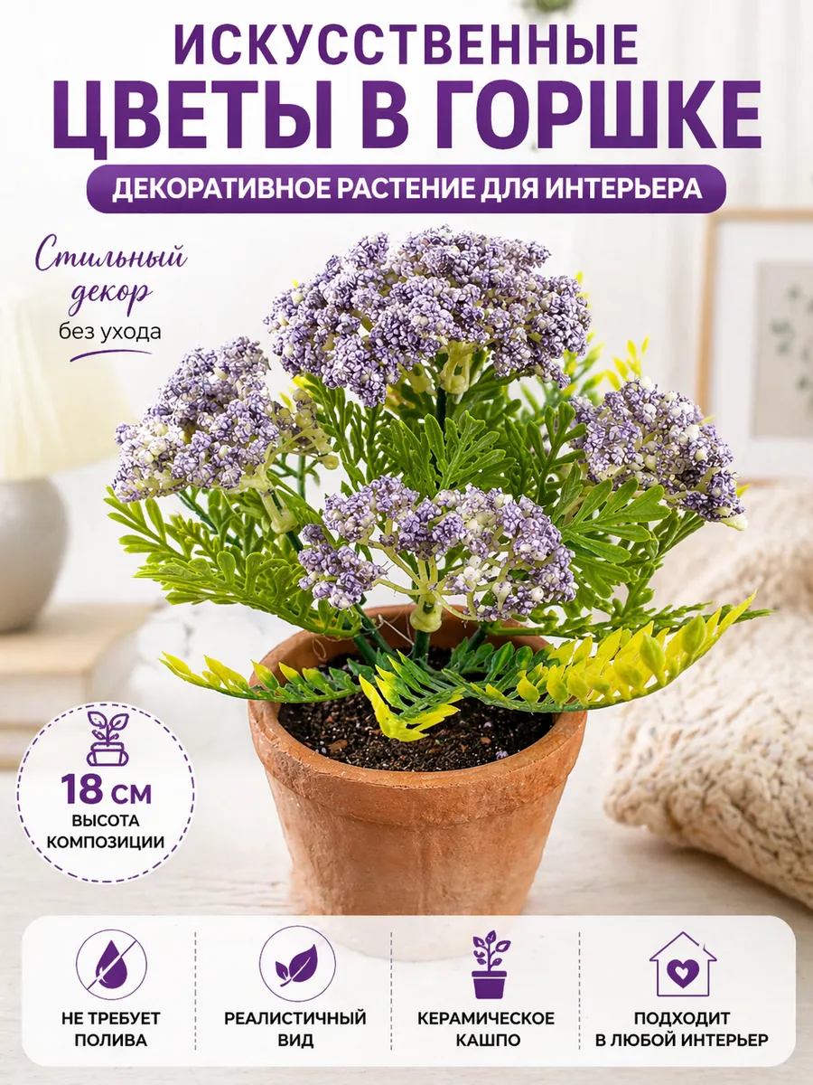 Декоративная композиция в горшке, для интерьера дома