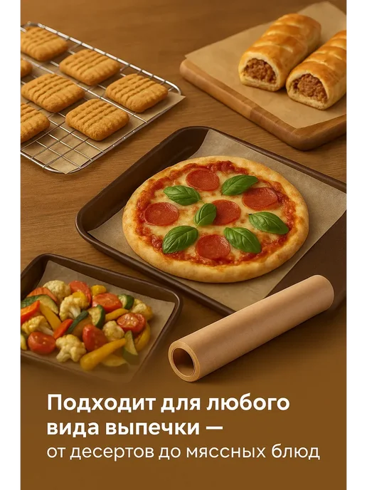АН2224 Бумага для выпечки пергаментная 38x25 см, 38x25 см, фото 3