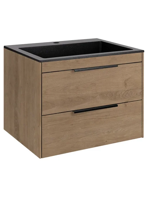 VINCEA Тумба под раковину Chiara 2D 600 N.Oak, белый, фото 6