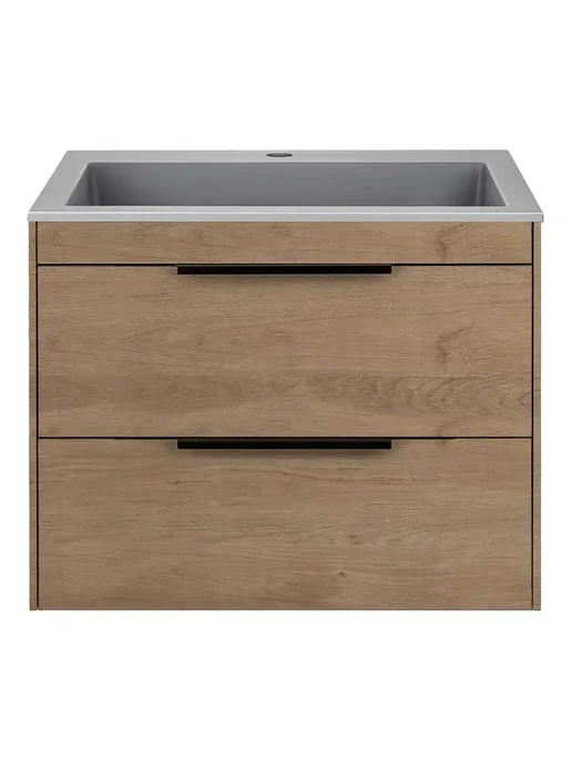 VINCEA Тумба под раковину Chiara 2D 600 N.Oak, белый, фото 8
