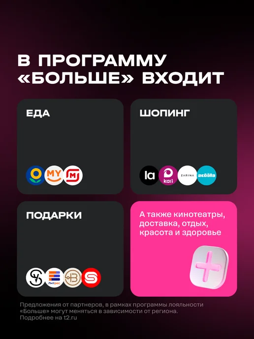 Т2 SIM-карта t2 Партнер М, Тюменская область Баланс 500 руб, вариант, фото 6