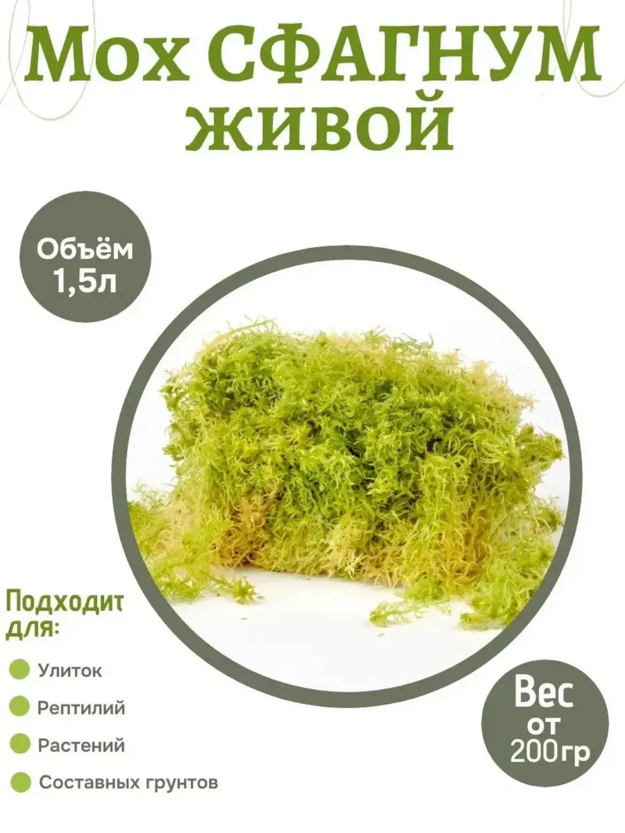 Мох сфагнум живой 1.5л