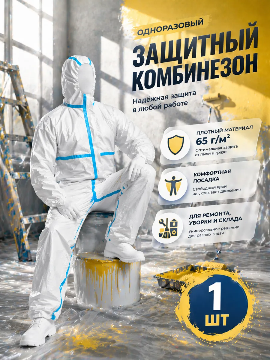 защитный каспер комбинезон одноразовый