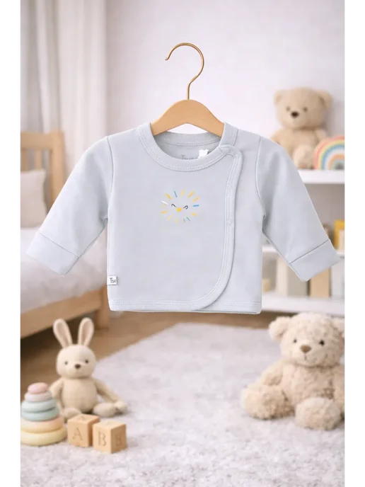 DANA baby Распашонки для малышей - 2 шт (интерлок), серый, фото 3