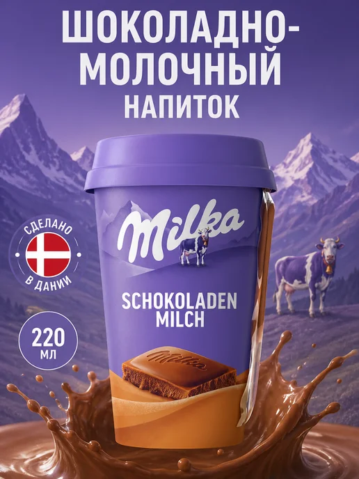 Milka Haselnuss Милка шоколадное молоко напиток 220 мл, 220 мл