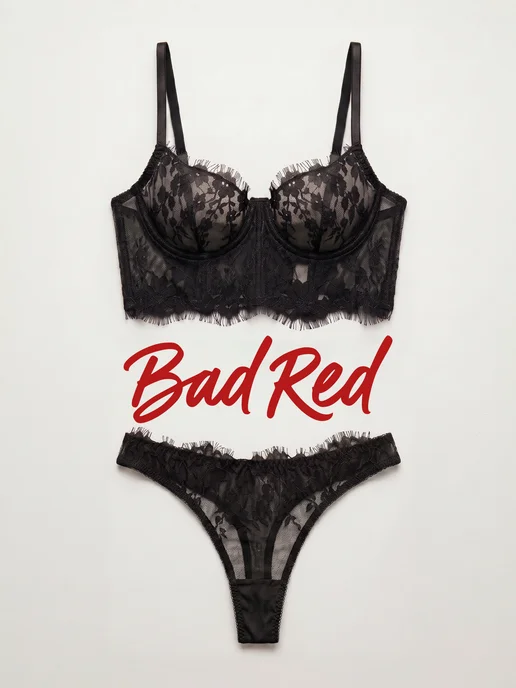 BadRed Комплект нижнего белья кружевной, черный, фото 3