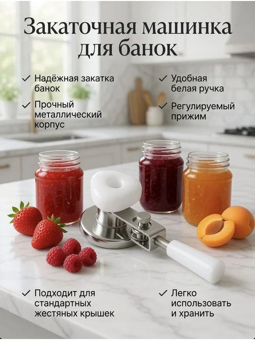 РомаГарант Закаточная машинка для банок, белый