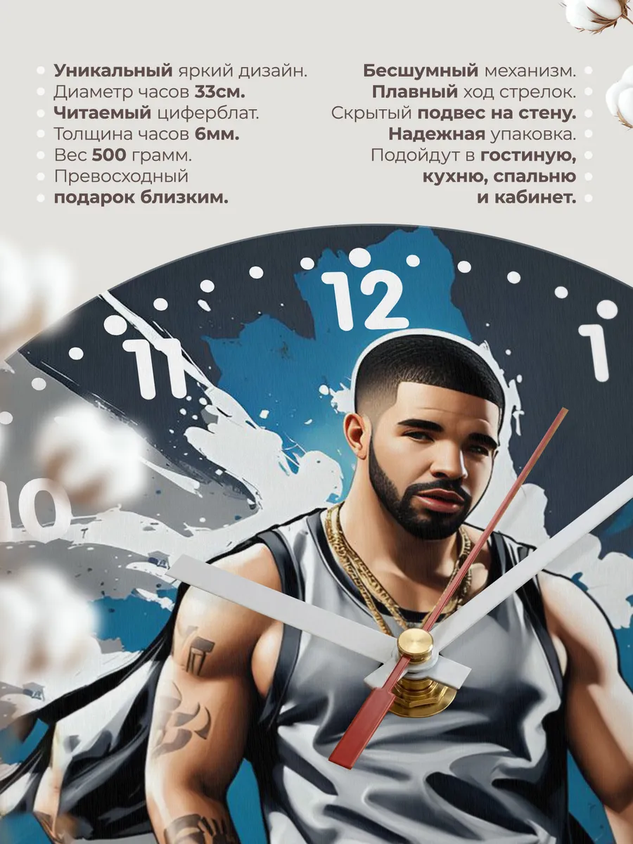 Часы настенные "Drake арт" — фото 11