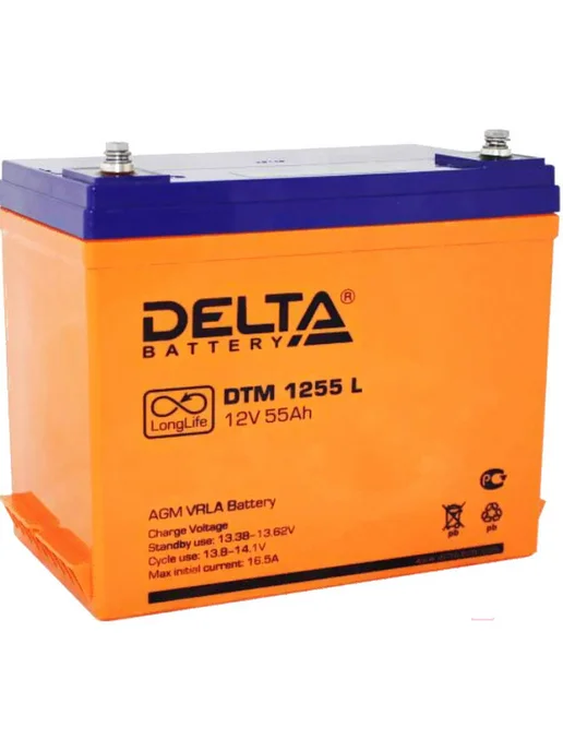 Delta Батарея для ИБП DTM 1233 L 12В 33Ач, 1255 L, 55Ач, фото 2
