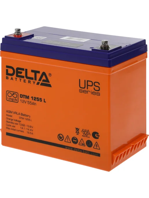 Delta Батарея для ИБП DTM 1233 L 12В 33Ач, 1255 L, 55Ач, фото 3