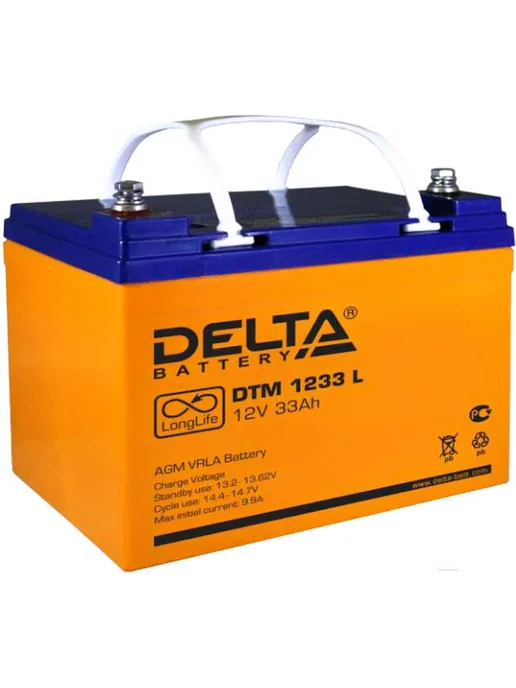 Delta Батарея для ИБП DTM 1233 L 12В 33Ач, 1233 L, 33Ач, фото 3