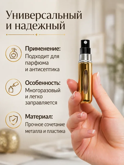 Элли04 Атомайзер для духов 5 мл дорожный мини распылитель, 5 мл, фото 3