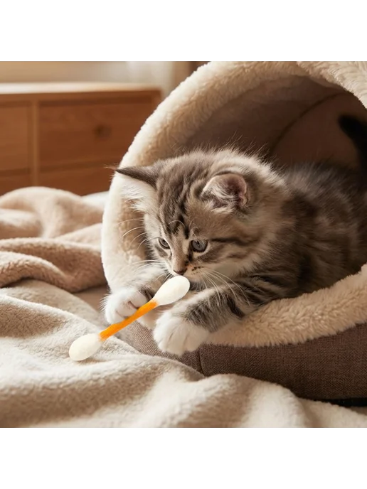 Игрушки для кота 6 шт. с котн. и мячами, жёлтый, 6 шт