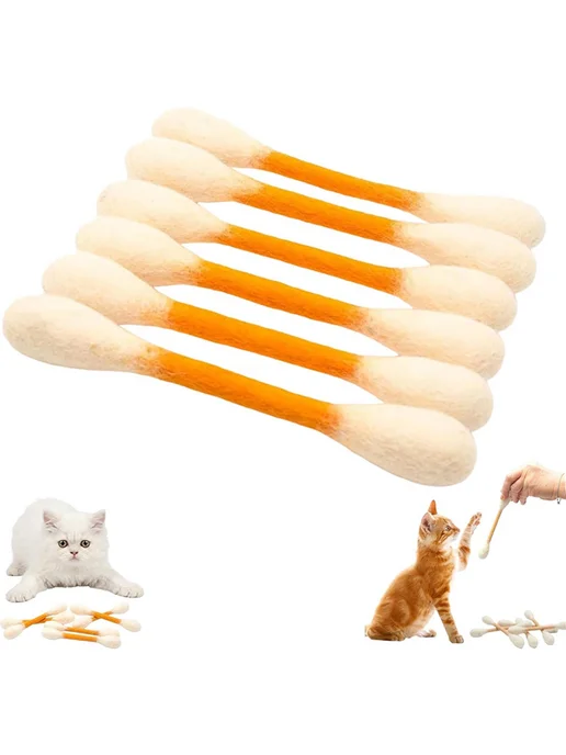 Игрушки для кота 6 шт. с котн. и мячами, жёлтый, 6 шт, фото 5