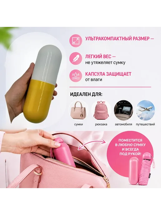хан22 Зонт в капсуле ультракомфортная модель, вариант, фото 2