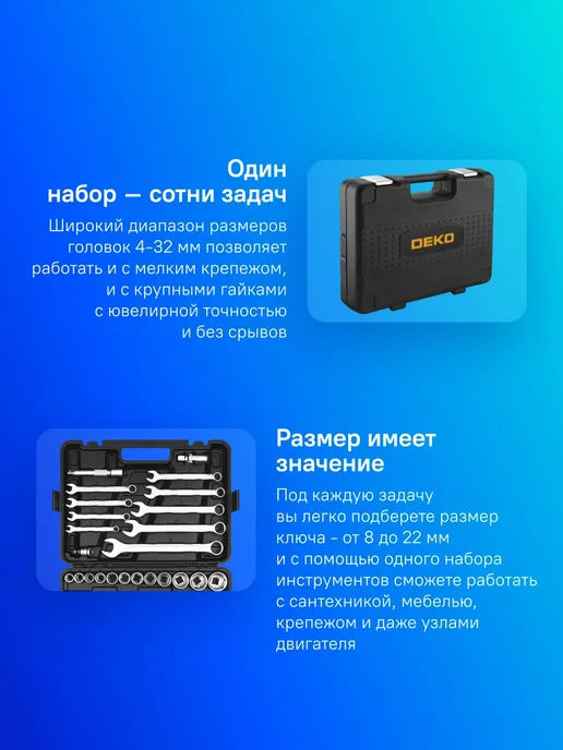 DEKO Набор инструментов DKMT82 82 предмета, вариант, фото 8