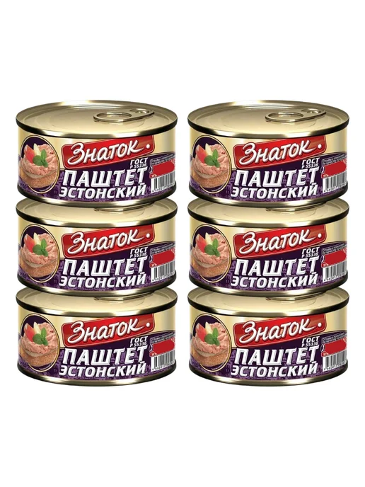 Знаток Паштет Эстонский ГОСТ, банки 230г, 6шт, 230 г, 6 шт, фото 2