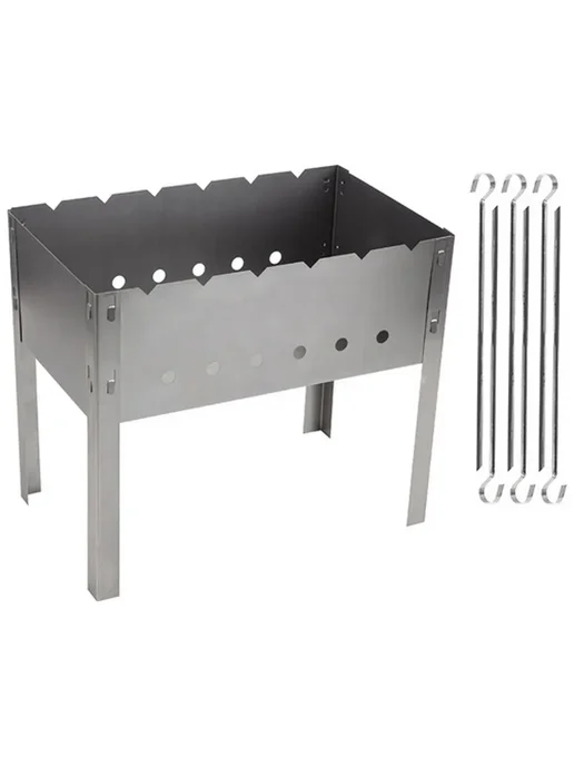Мангал разборный с 6 шампурами 40*24*35см Ecos, 40x24