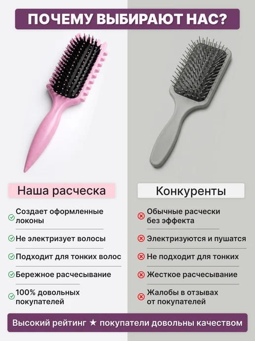 Charites Расческа массажная для укладки кудрявых волос, белый, фото 2
