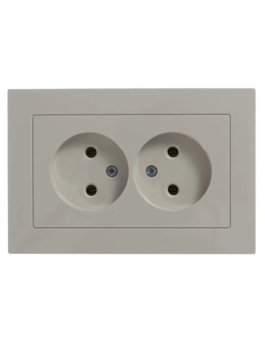 Systeme Electric Розетка бежевая двойная без заземления Atlas Design, бежевый, фото 6