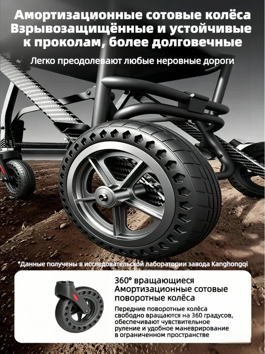 Сверхлёгкая складная инвалидная коляска для самолёта, 5.2 кг, 5,2 кг, фото 4