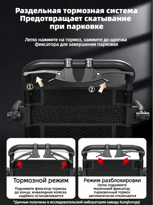 Сверхлёгкая складная инвалидная коляска для самолёта, 5.2 кг, 5,2 кг, фото 5