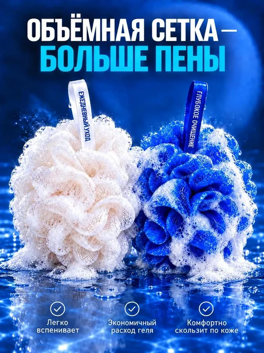 Мочалки для ежедневного ухода за телом, синий, фото 3
