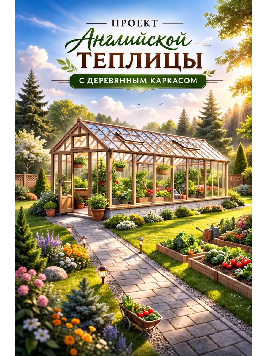 Проект теплицы с деревянным каркасом 6х3м на бумаге