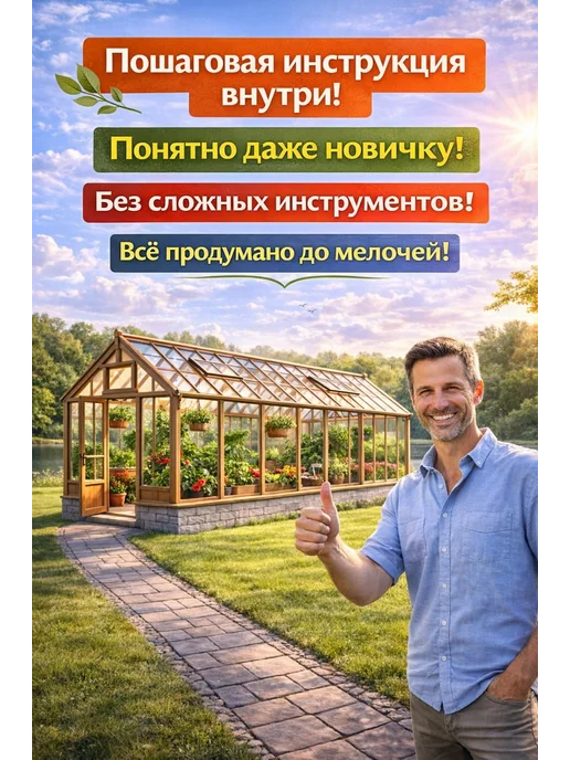 Проект теплицы с деревянным каркасом 6х3м на бумаге, 3 м, фото 8