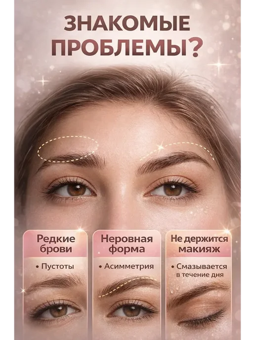 БИМ10 Консилер для бровей с кистью стойкая, бежевый, фото 2